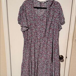 Floral Maxi Dress in Red and Black